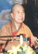 Ven. Master speaking Dharma in Taiwan auditorium
